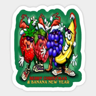 Berry Christmas & Banana New Year Sticker